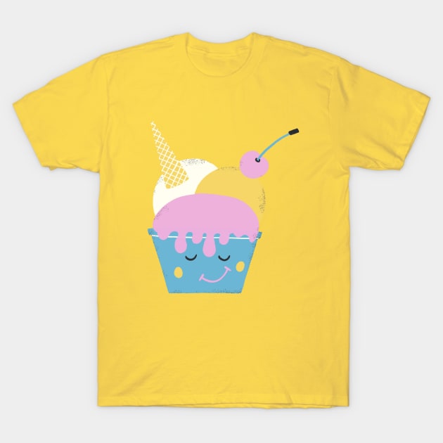 Cute Ice Cream with Cherry T-Shirt by nataliaoro
